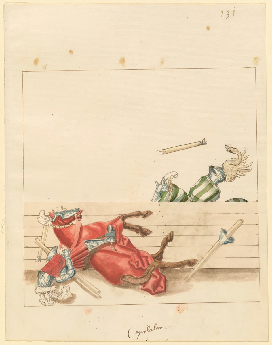 Italian Joust of Peace by German 16th Century, drawing, 1515