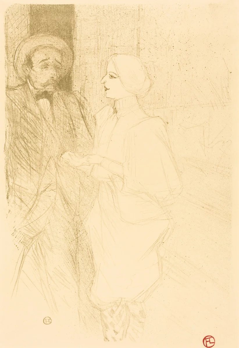 Yahne and Mayer in "L'age difficile" (Yahne et Mayer dans "L'age difficile") by Henri de Toulouse-Lautrec, print, 1895