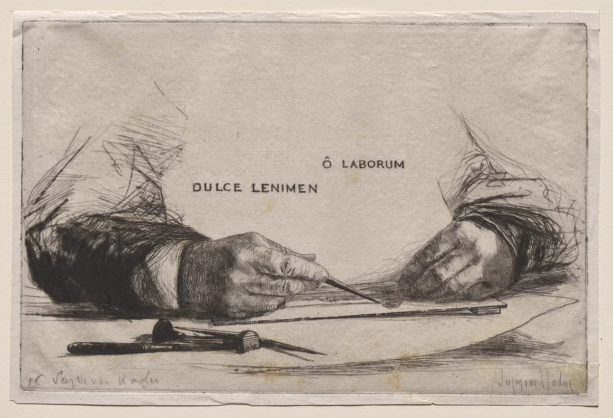 Hands Etching by Francis Seymour-Haden, print, 1865