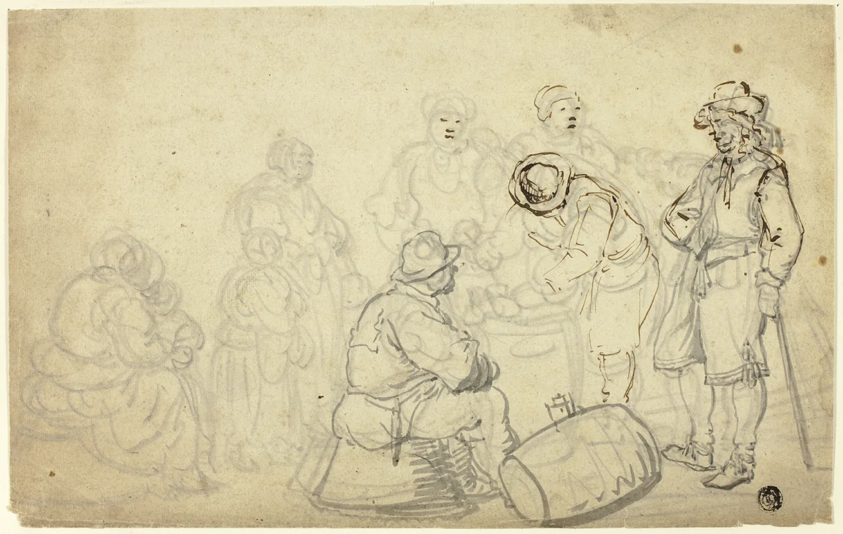 Peasant Scene by Willem van de Velde
Simon de Vlieger, drawing, 1588-1623