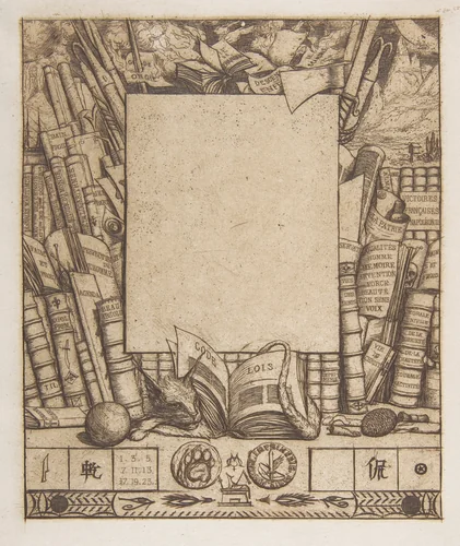 Design for a frame for the portrait of Armand Guéraud by Charles Meryon, print, 1862