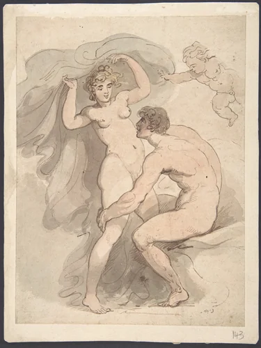 Venus, Anchises and Cupid by Thomas Rowlandson, drawing, 1780-1827