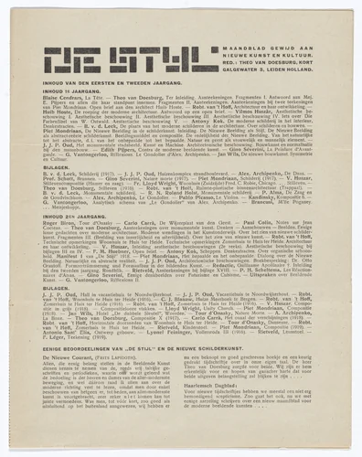 De Stijl NB by Theo van Doesburg, design