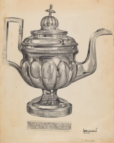 Teapot by Leo Drozdoff, index of american design, 1936