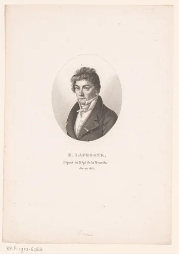 Portret van François Balthazar Lafrogne by Ambroise Tardieu, print, 1820-1821