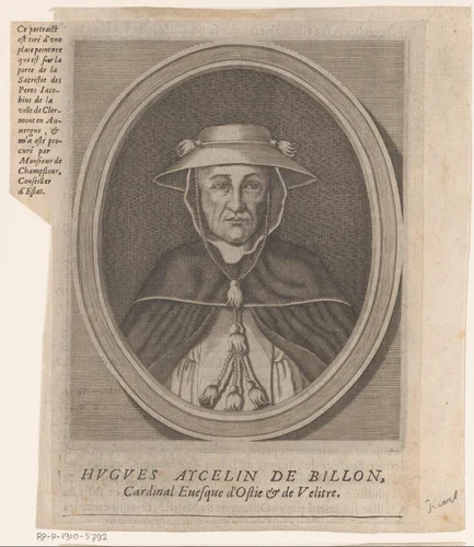 Portret van Hugues Aycelin by Etienne Picart, print, 1660