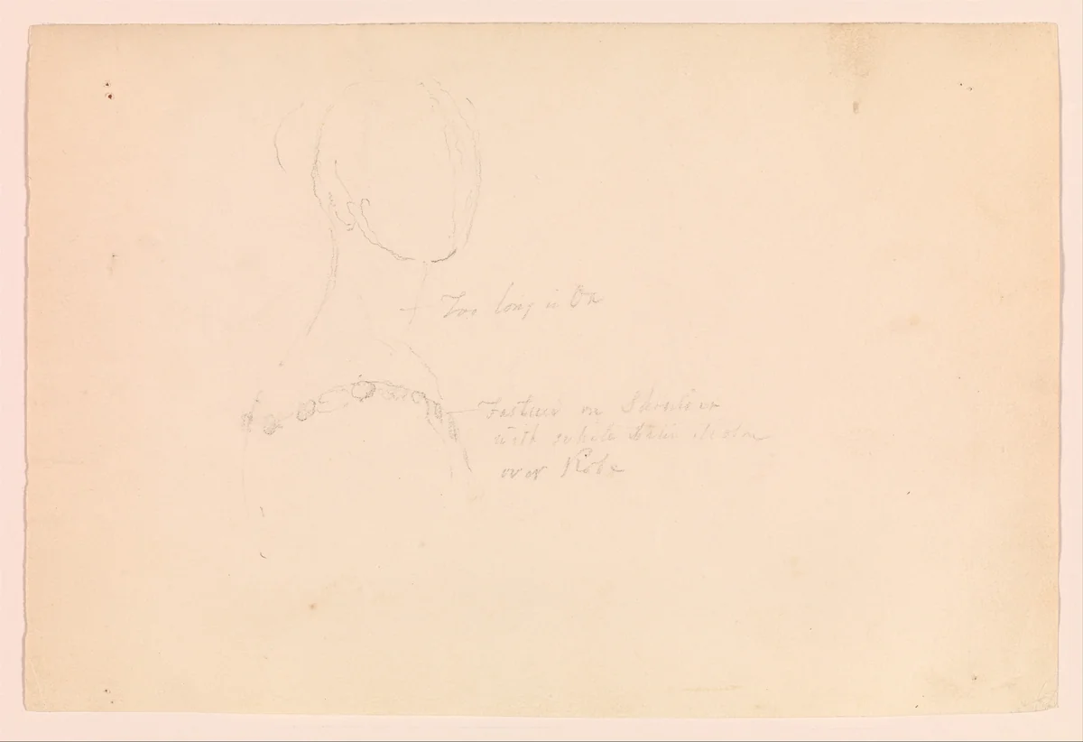 Study of Queen Victoria's Neckline (Study for Portrait of Queen Victoria) by Thomas Sully, artwork, 1835-1838