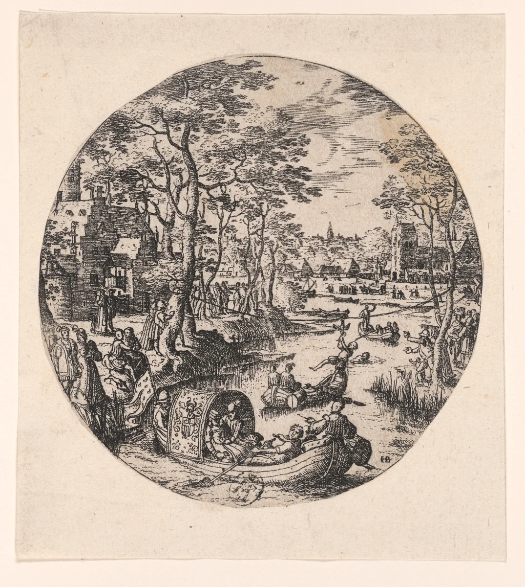 Goose Snatching by Hans Bol, print, 1550-1570