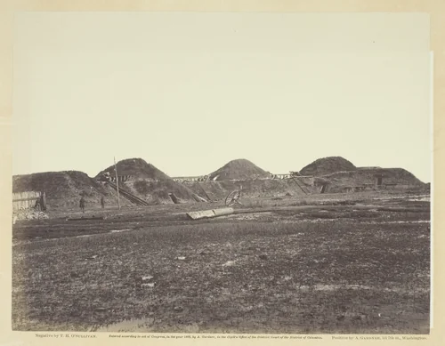 Three First Traverses on Land End, Fort Fisher, North Carolina by Timothy O'Sullivan, photograph, 1865