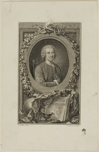 Jean Jacques Rousseau by Etienne Ficquet, print, 1764-1772