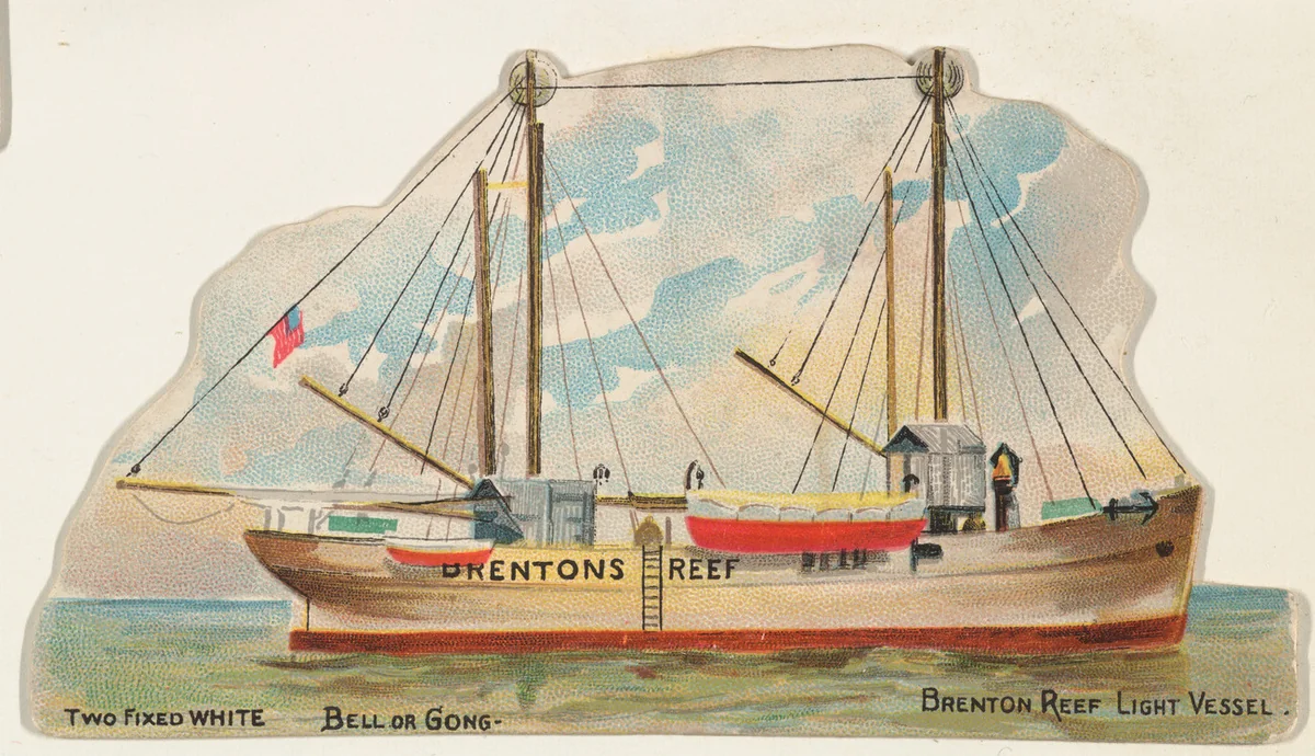 Brenton Reef Light Vessel, from the Lighthouses series (N119) issued by Duke Sons & Co. to promote Honest Long Cut Tobacco by W. Duke, Sons & Co., print, 1889