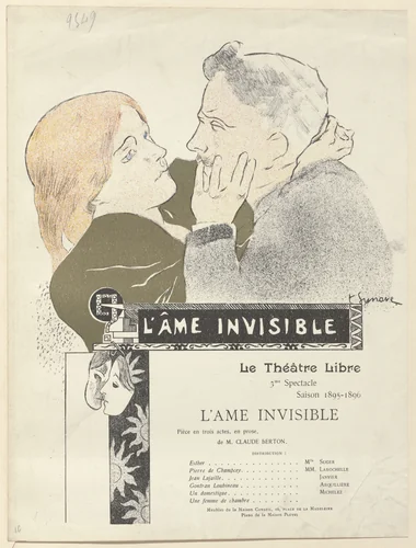 Program for The Invisible Soul (L'Âme invisible) from The Beraldi Album of Theatre Programs by Tancrède Synave, print, 1896