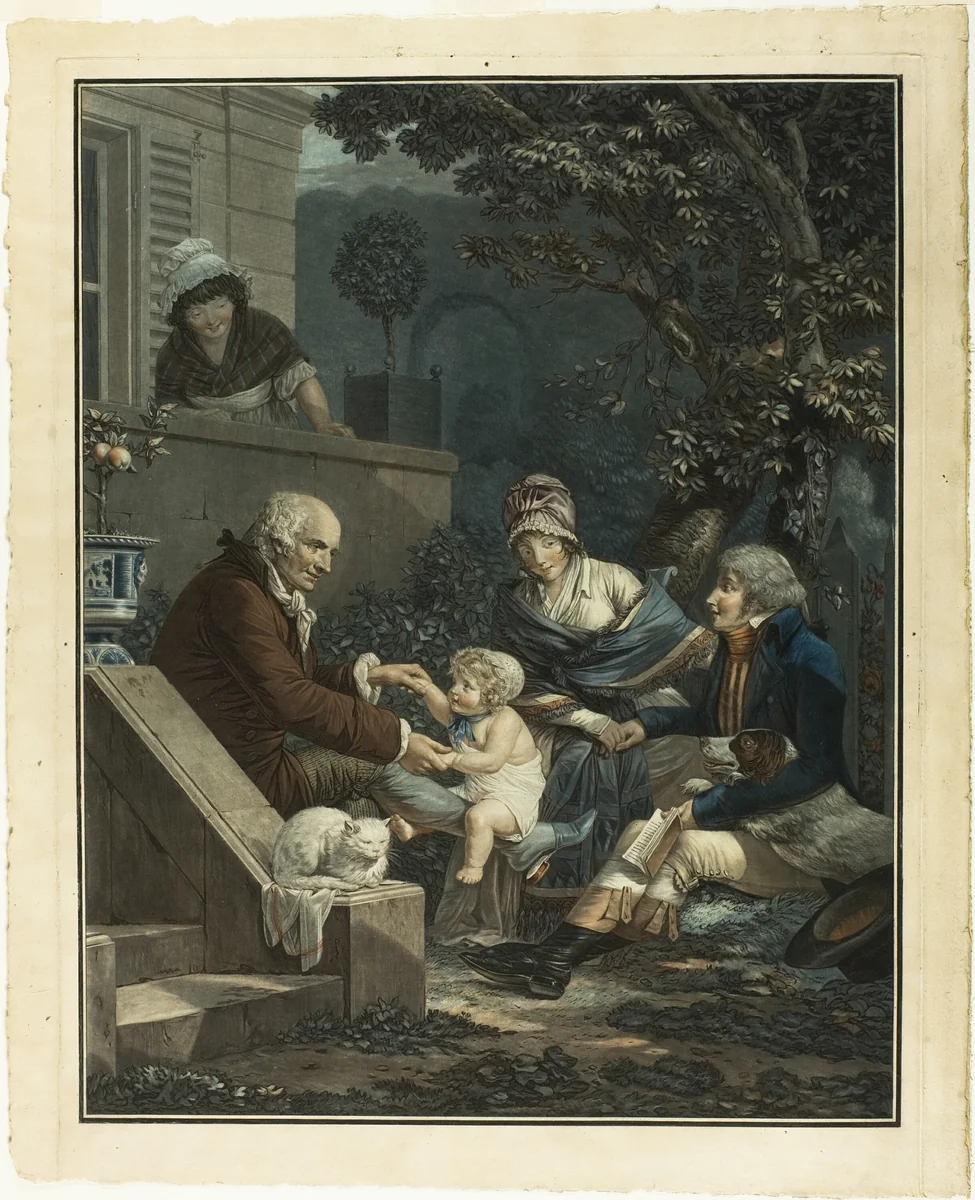 Paternal Pleasures by Philibert Louis Debucourt, print, 1775-1832