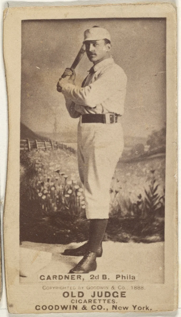 Franklin Washington "Gid" Gardner, 2nd Base, Philadelphia, from the Old Judge series (N172) for Old Judge Cigarettes by Goodwin & Company, photograph, 1888