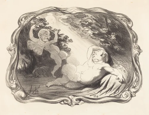 Le Sommeil d'Endymion-Berryer by Honoré Daumier, print, 1851