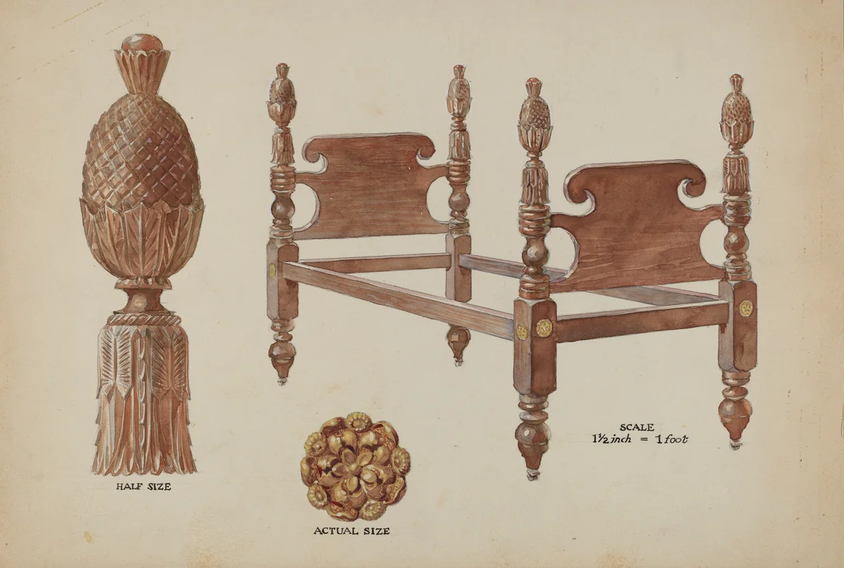 Bed by Otto E. Hake, index of american design, 1936