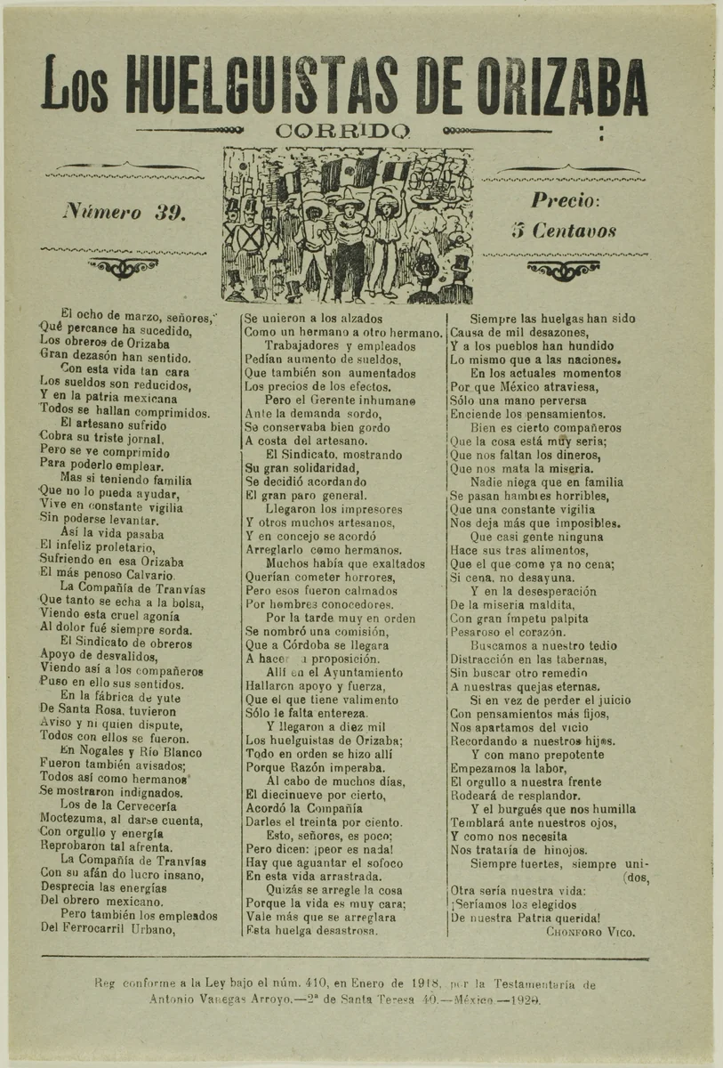 The Strikers of Orizaba by José Guadalupe Posada, print, 1913-1923