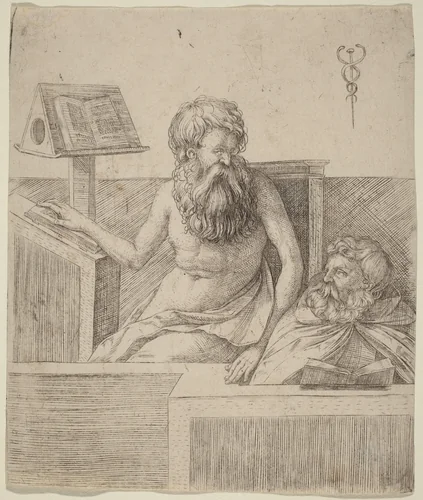 Two Philosophers by Jacopo de' Barbari, print, 1509