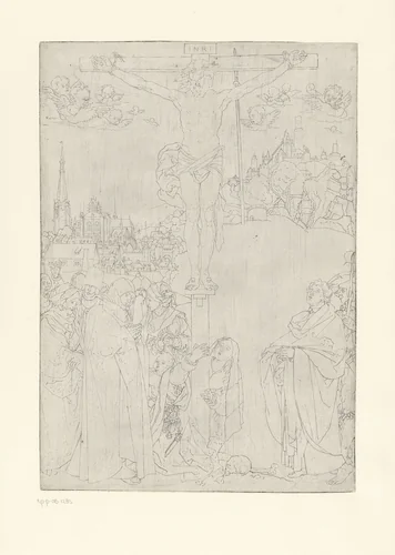 De kruisiging by Albrecht Dürer, print, 1521-1525
