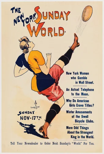 The New York Sunday World, November 17th by George Frederick Scotson-Clark, print, 1895