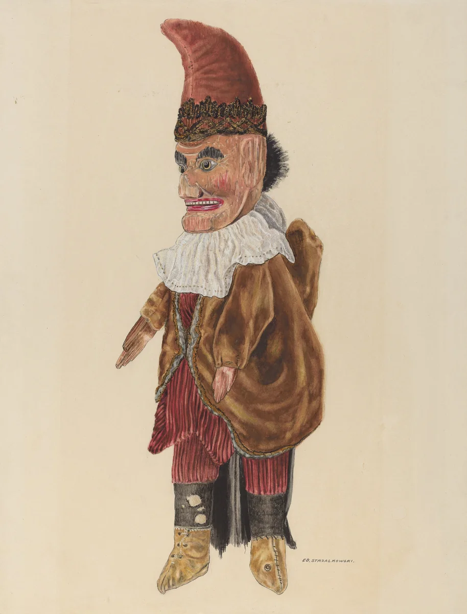 Puppet: "Punch" by Edward Strzalkowski, index of american design, 1937