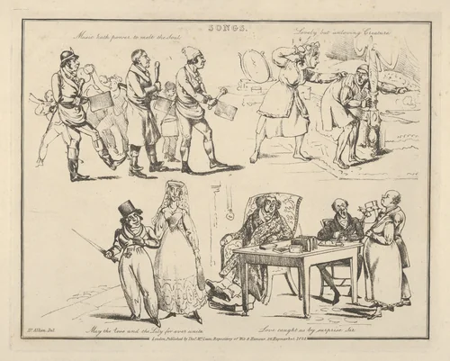 Songs: "Music hath power to melt the Soul..." by Henry Thomas Alken, print, 1822
