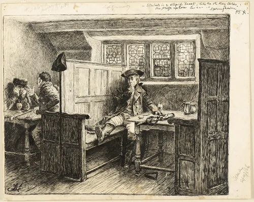 The Eavesdropper by Frederick Barnard, drawing, 1881-1891