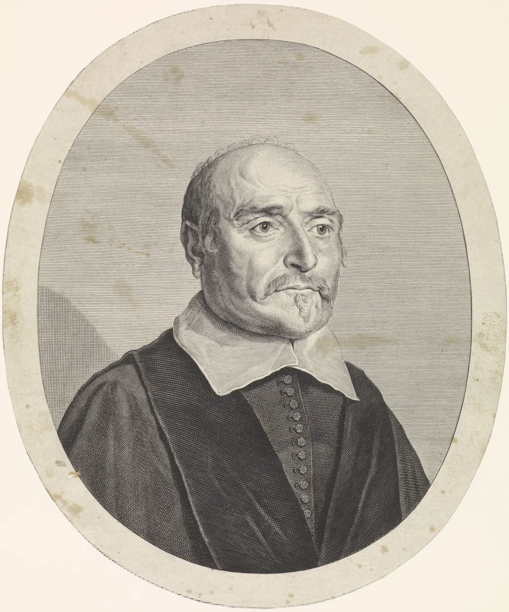 Portret van Jacobus Lansbergen by Theodor Matham, print, 1657-1676