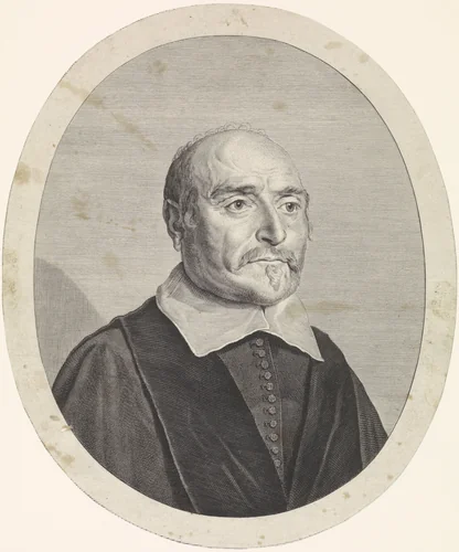 Portret van Jacobus Lansbergen by Theodor Matham, print, 1657-1676