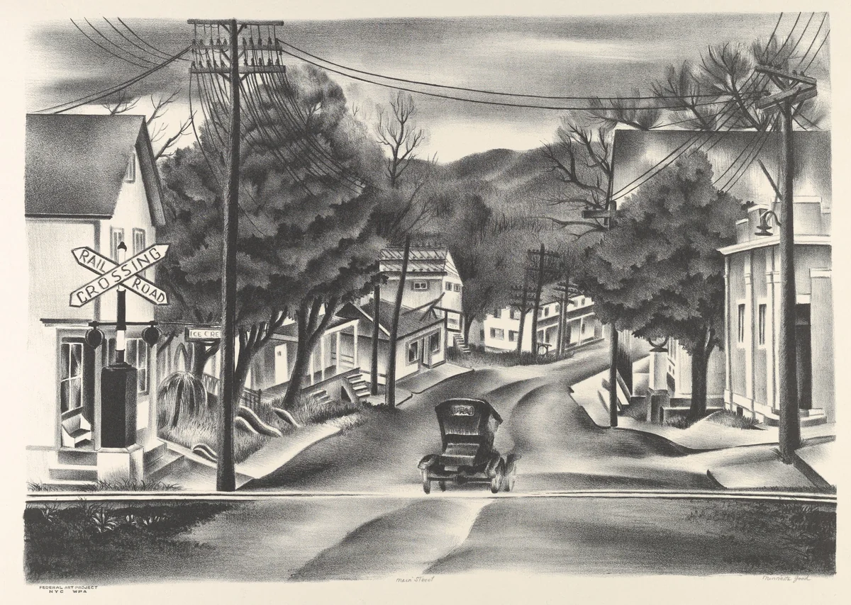 Main Street by Minnetta Good, print, 1934-1940