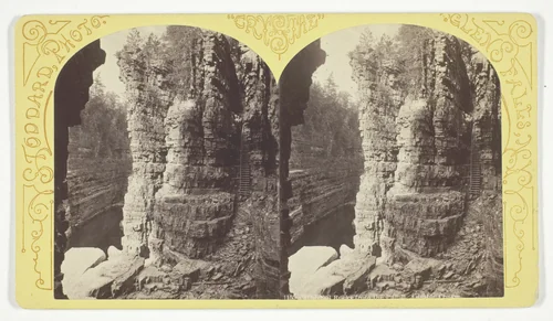 Cathedral Rocks from the Point, Ausable Chasm, No. 1155 from the series "Crystal" by Seneca Ray Stoddard, photograph, 1870-1876