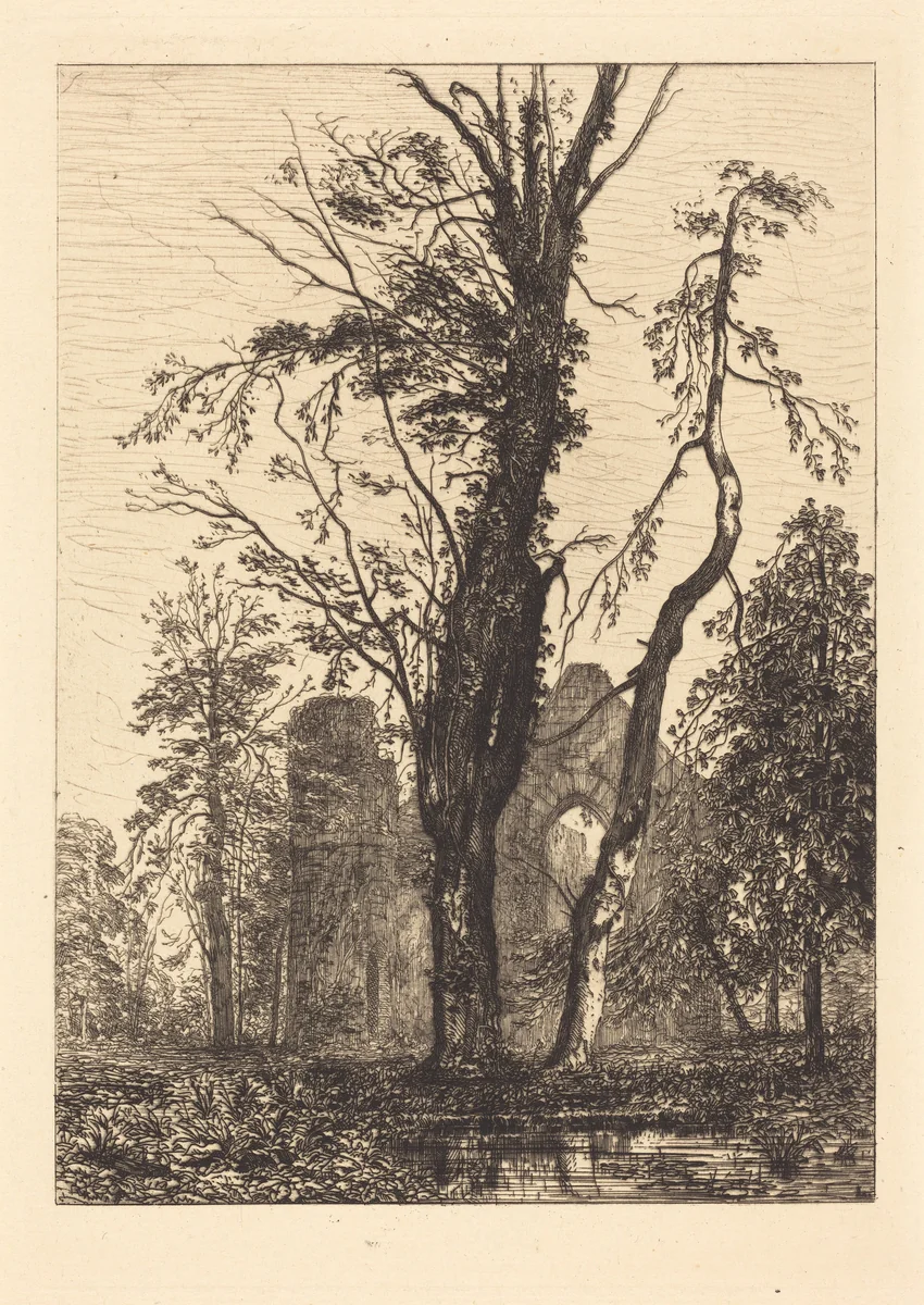 Dans un Parc by Maxime Lalanne, print, 1869