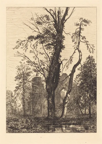 Dans un Parc by Maxime Lalanne, print, 1869