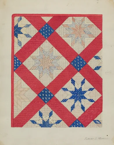 Patchwork Quilt by Elbert S. Mowery, index of american design, 1936