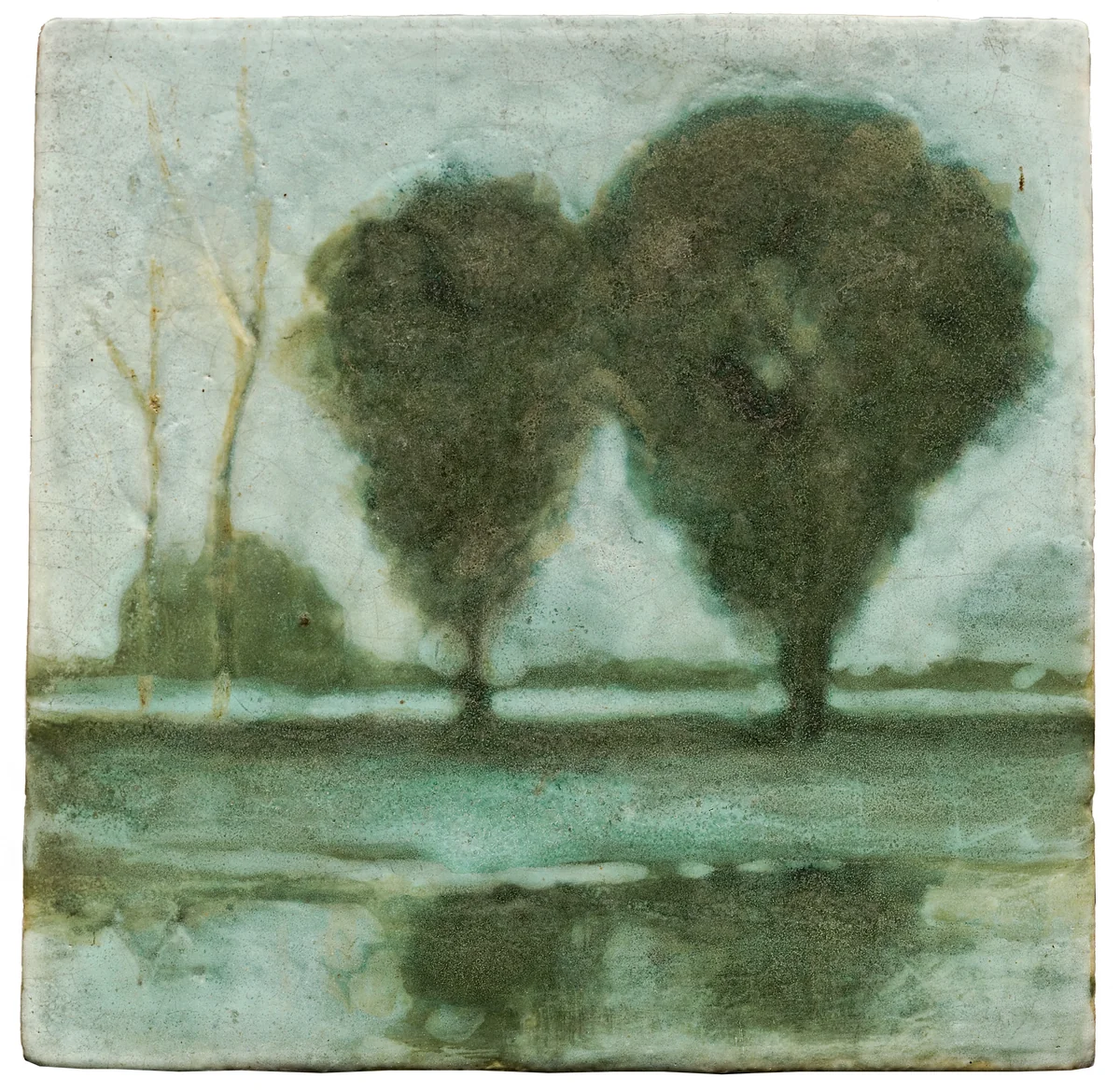 Tile by Charles Volkmar, artwork, 1896-1918