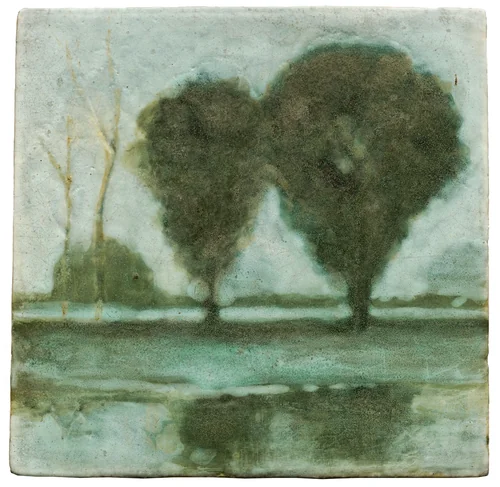 Tile by Charles Volkmar, artwork, 1896-1918