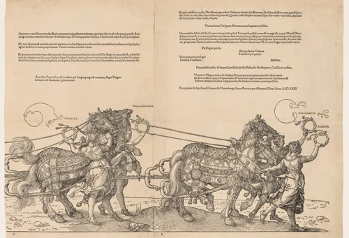 The Great Triumphal Car of Emperor Maximilian by Albrecht Dürer, print, 1523