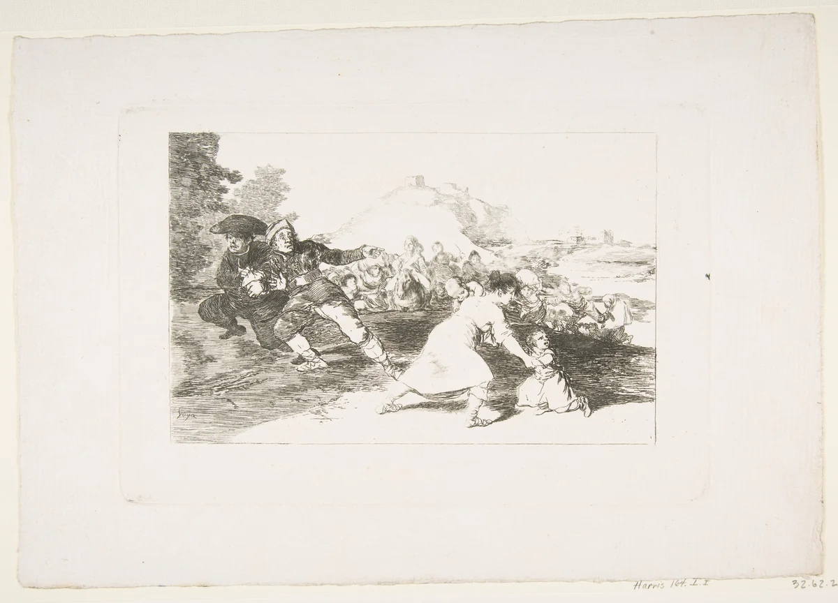 Plate 44 from "The Disasters of War" (Los Desastres de la Guerra): 'I saw it' (Yo lo vi) by Goya, print, 1810