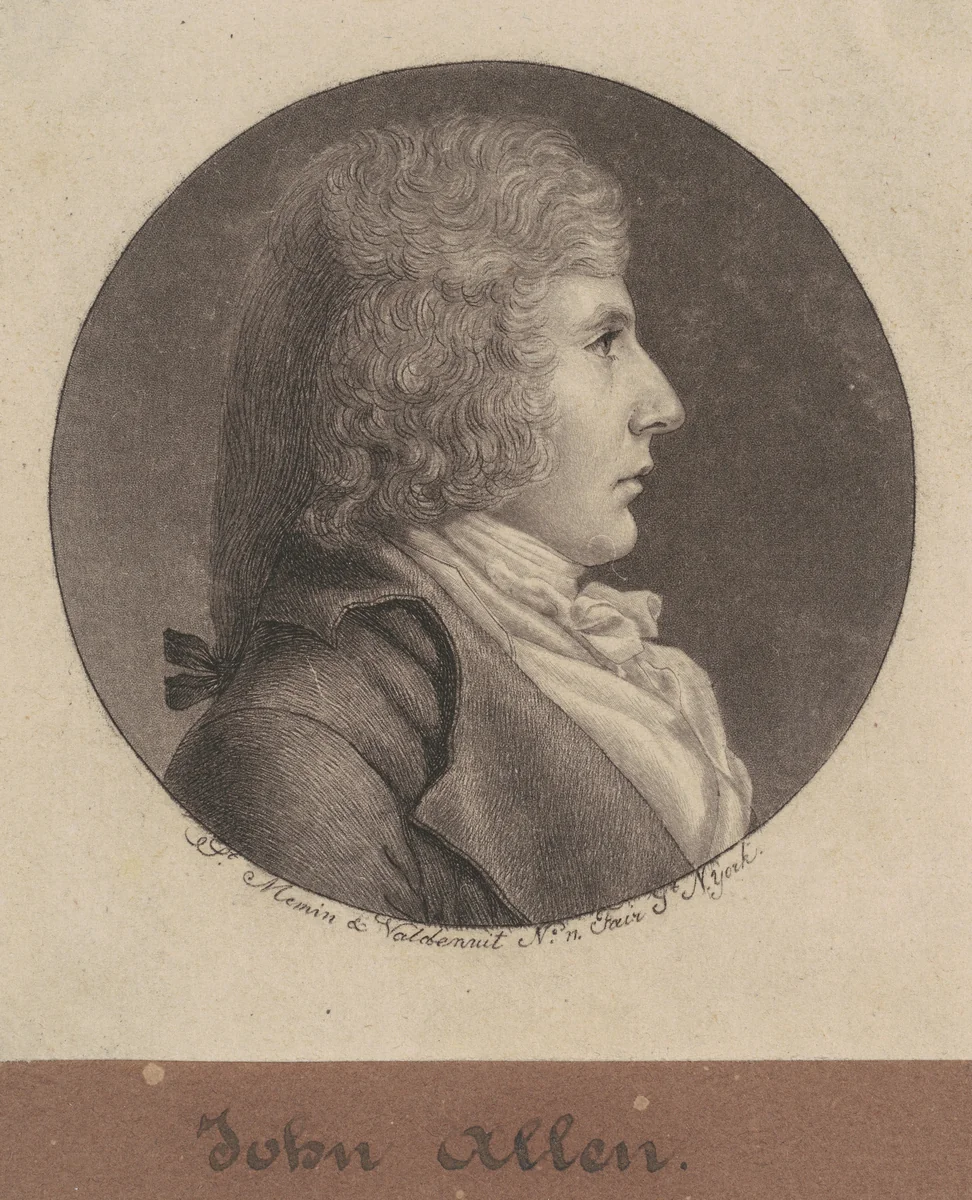 John Allen by Charles B. J. Févret de Saint-Mémin, print, 1796-1797