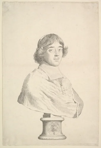 Emmanuel-Théodose de La Tour d'Auvergne, duc d'Albret et cardinal de Bouillon by Claude Mellan, print, 1673