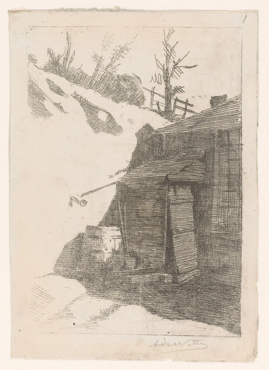 Erf met regenton by Adrien De Witte, print, 1876
