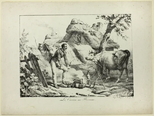 Bivouac Kitchen by Horace Vernet, print, 1809-1863