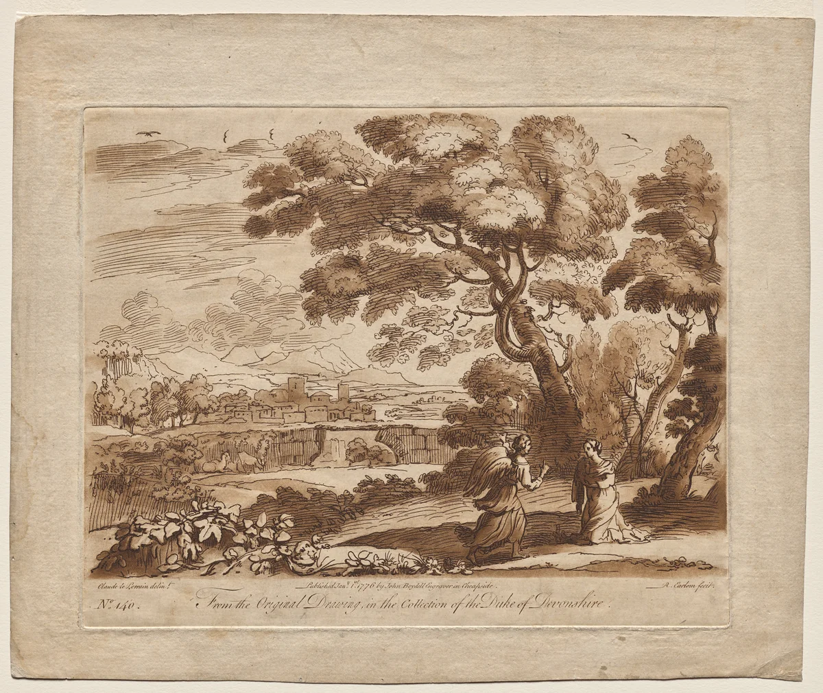 Landscape, Plate No. 140 by Richard Earlom, print, 1776
