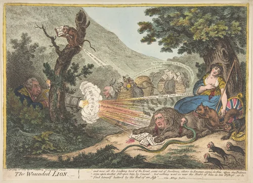 The Wounded Lion by James Gillray, print, 1805