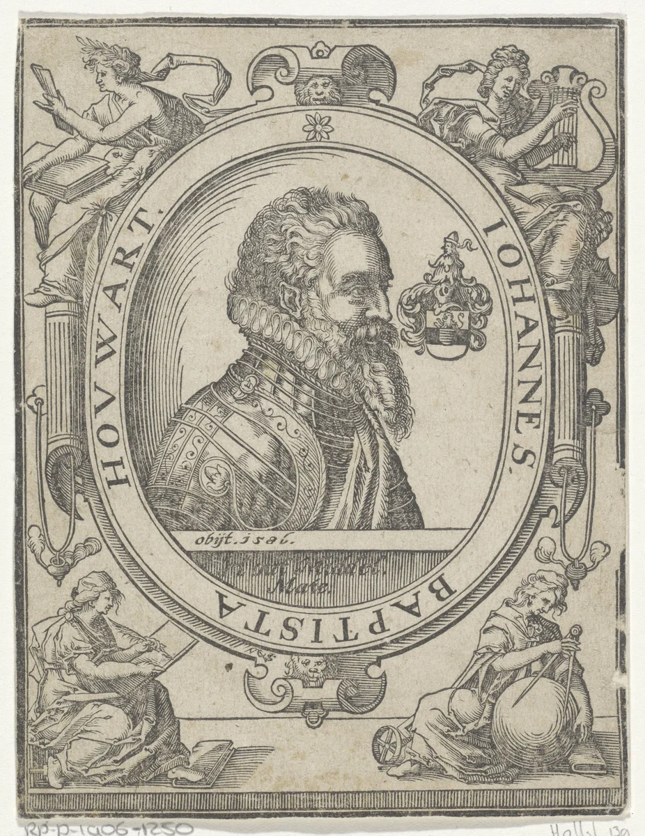 Portret van Jan Baptist Houwaert by Unknown, print, 1586