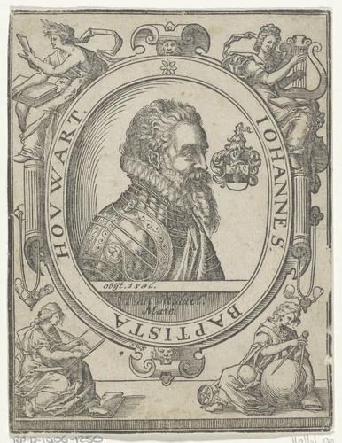 Portret van Jan Baptist Houwaert by Unknown, print, 1586