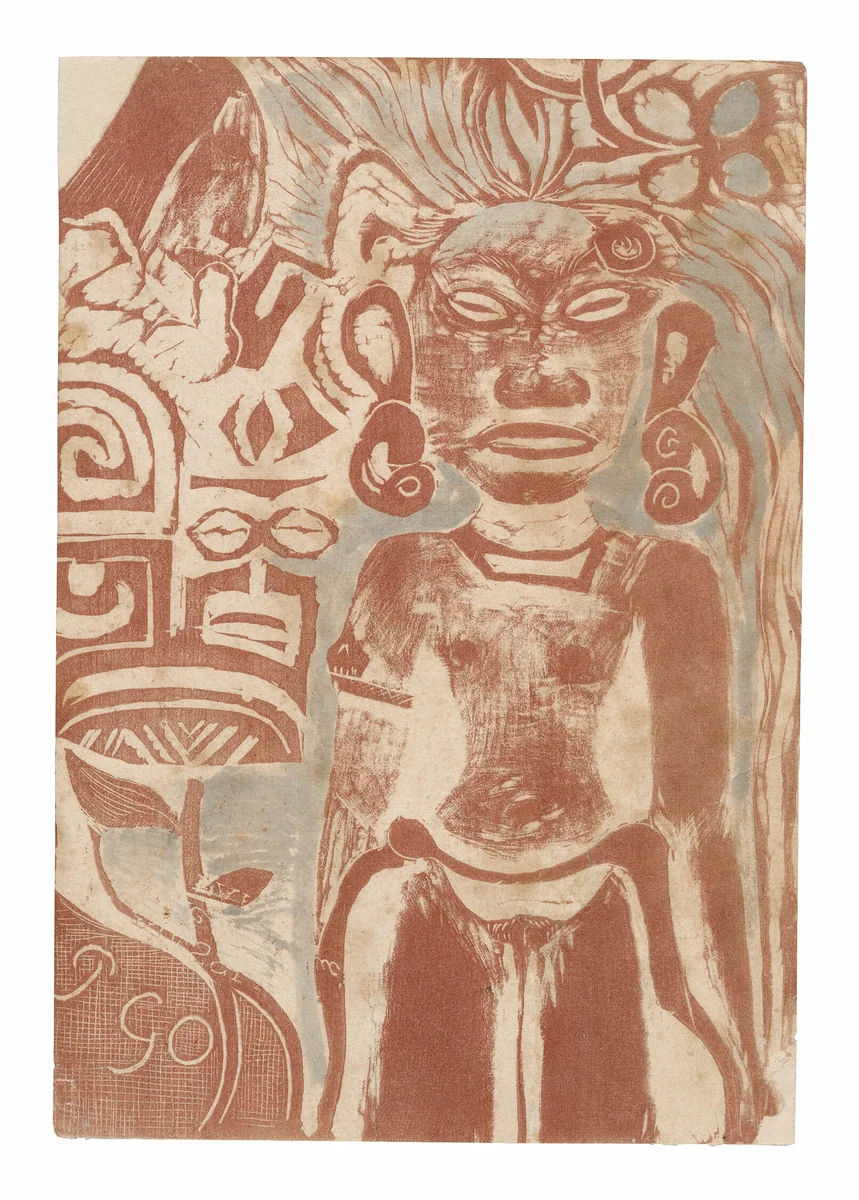 Tahitian Idol—the Goddess Hina by Paul Gauguin, print, 1894-1895