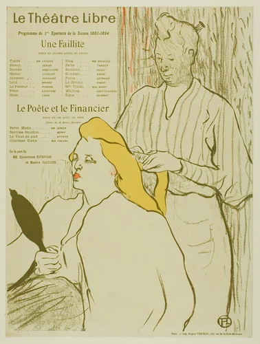 The Hairdresser, Program for the Théâtre Libre by Henri de Toulouse-Lautrec, print, 1893
