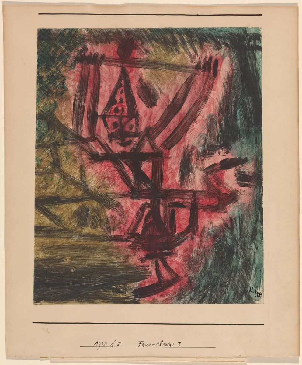 Feuer Clown I (Fire Clown) by Paul Klee, drawing, 1921