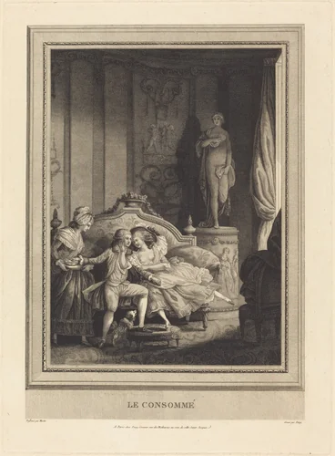 Le consomme by Jeanne Deny; Martial Deny; Nicolas Lavreince, print, 1749-1829